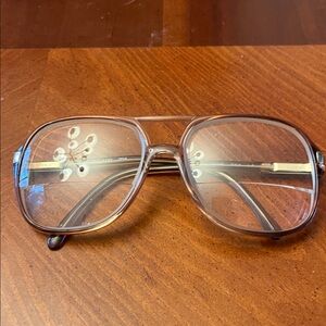 Vintage Luxottica Stanley 3514 Navigator Frames Italy Klixx 2 Hinges Amber